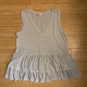 Altar’d State Striped Peplum Sleeveless Top, XS
